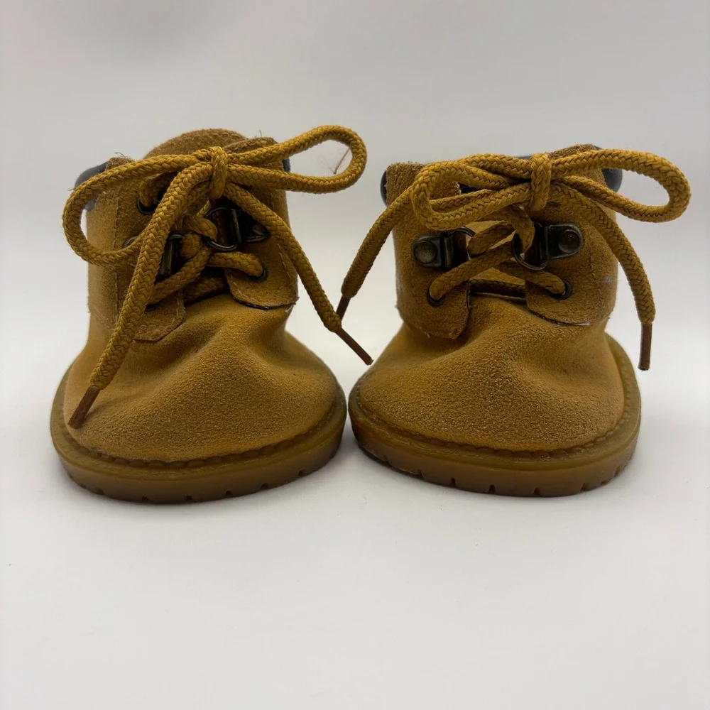 Build A Bear BABW Construction Work Boots Hiking Combat Tan Padded Collar